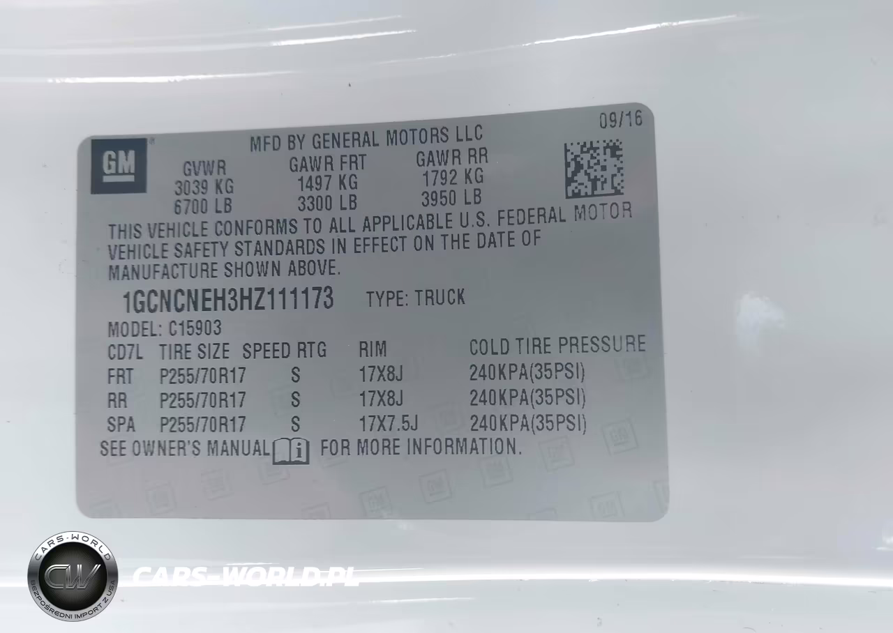 2017 Chevrolet Silverado 1500 Wt VIN:1GCNCNEH3HZ111173 - 9