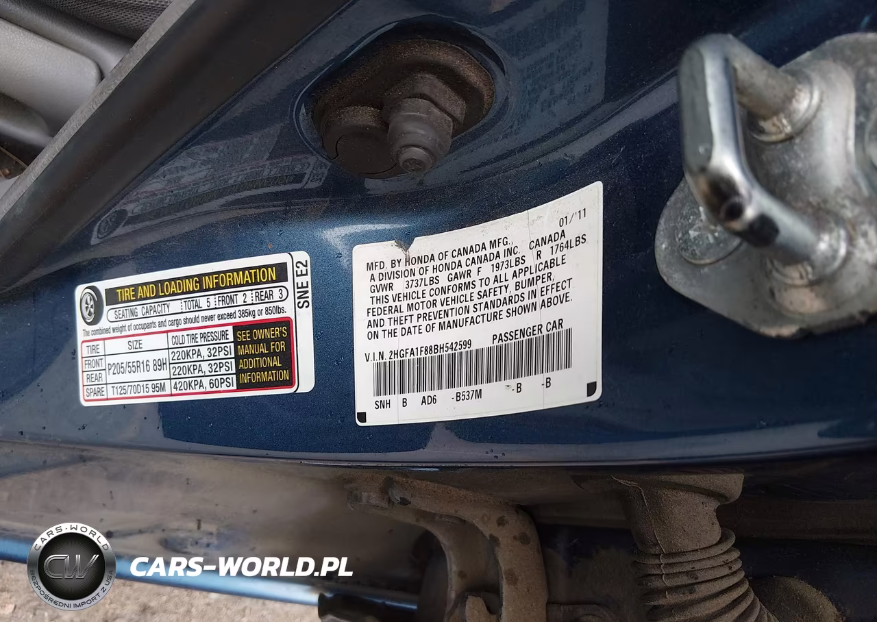 2011 Honda Civic Ex VIN:2HGFA1F88BH542599 - 9