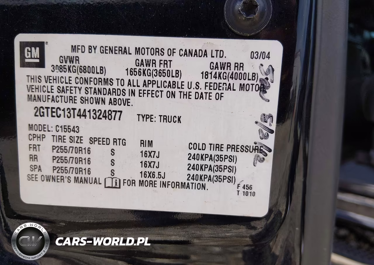 2004 GMC Sierra 1500 Sle VIN:2GTEC13T441324877 - 9