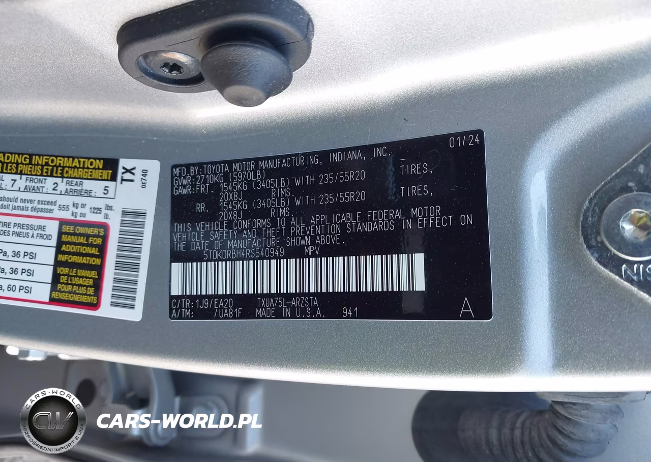 2024 Toyota Highlander Xse VIN:5TDKDRBH4RS540949 - 9