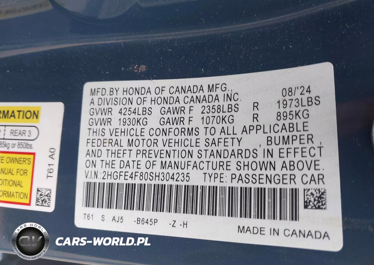 2025 Honda Civic Hybrid Sport-Sport Touring VIN:2HGFE4F80SH304235 - 9