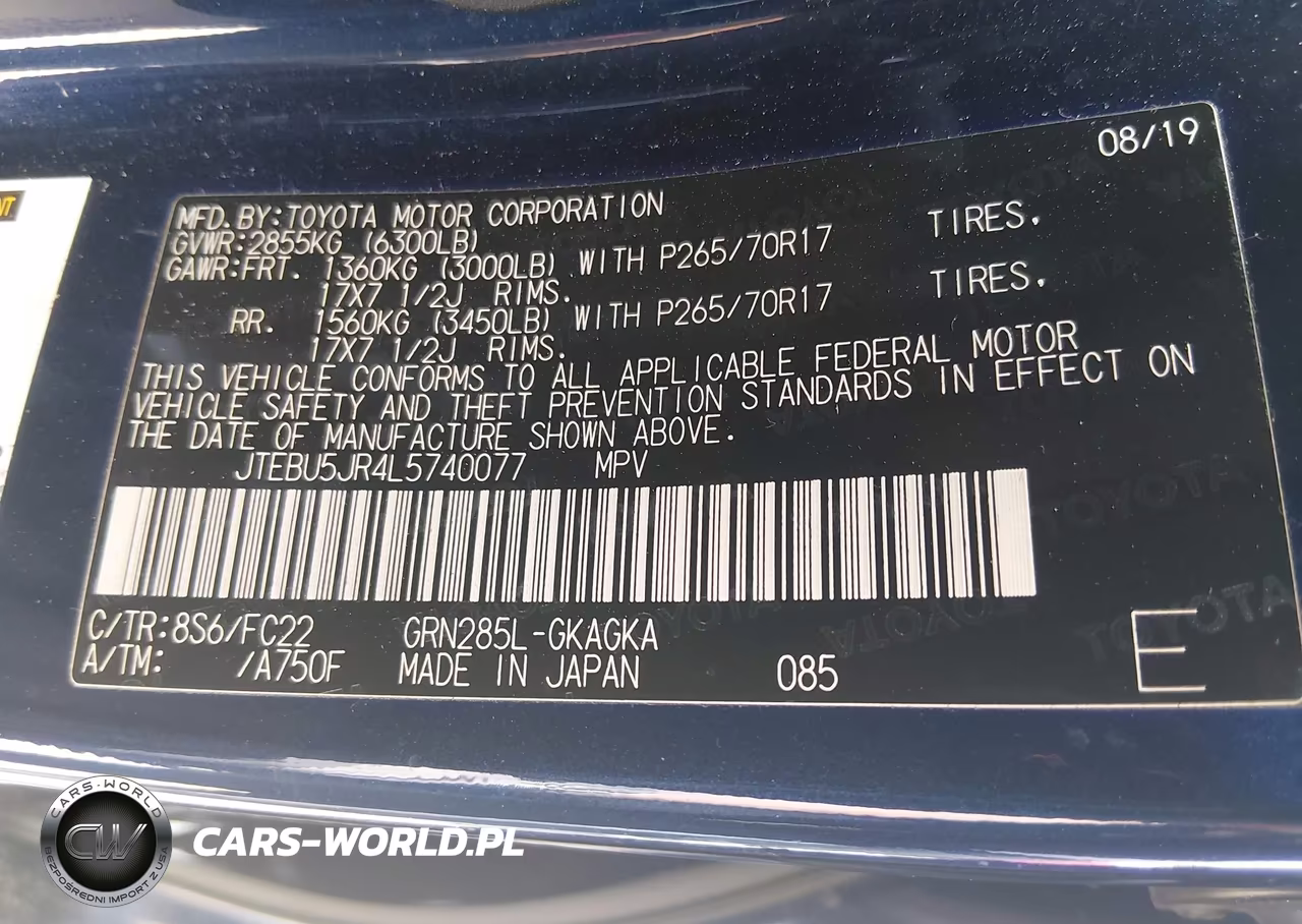 2020 Toyota 4Runner Trd Off Road VIN:JTEBU5JR4L5740077 - 9