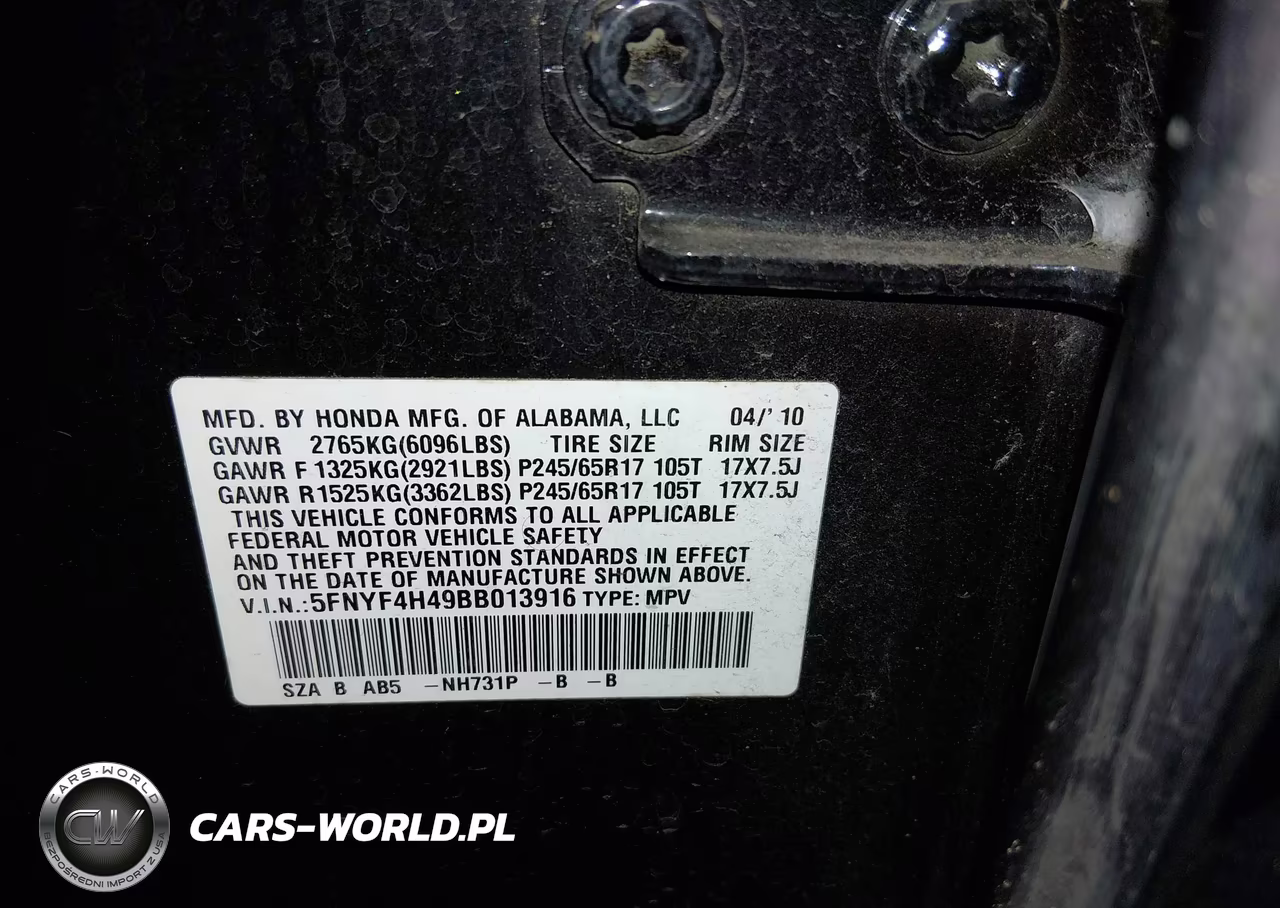 2011 Honda Pilot Ex VIN:5FNYF4H49BB013916 - 9