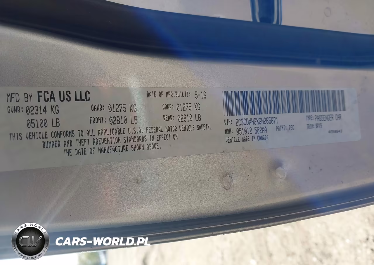 2016 Dodge Charger Sxt VIN:2C3CDXHGXGH265871 - 9