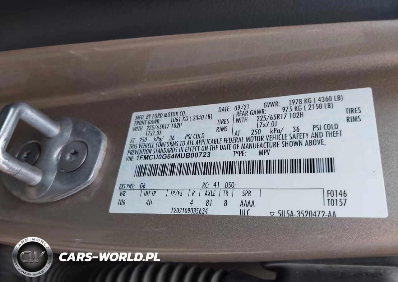 2021 Ford Escape Se VIN:1FMCU0G64MUB00723 - 9