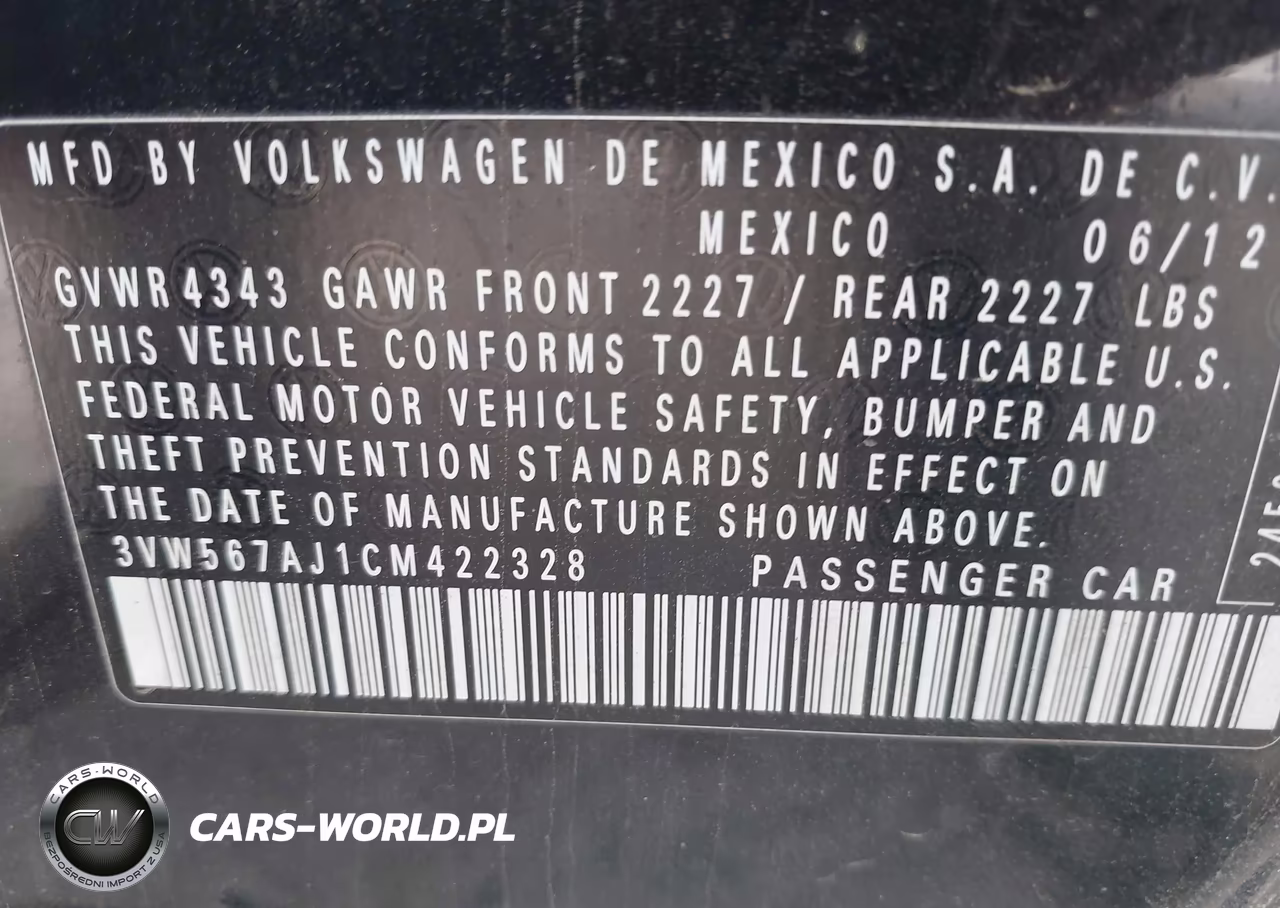 2012 Volkswagen Jetta Gli VIN:3VW567AJ1CM422328 - 9