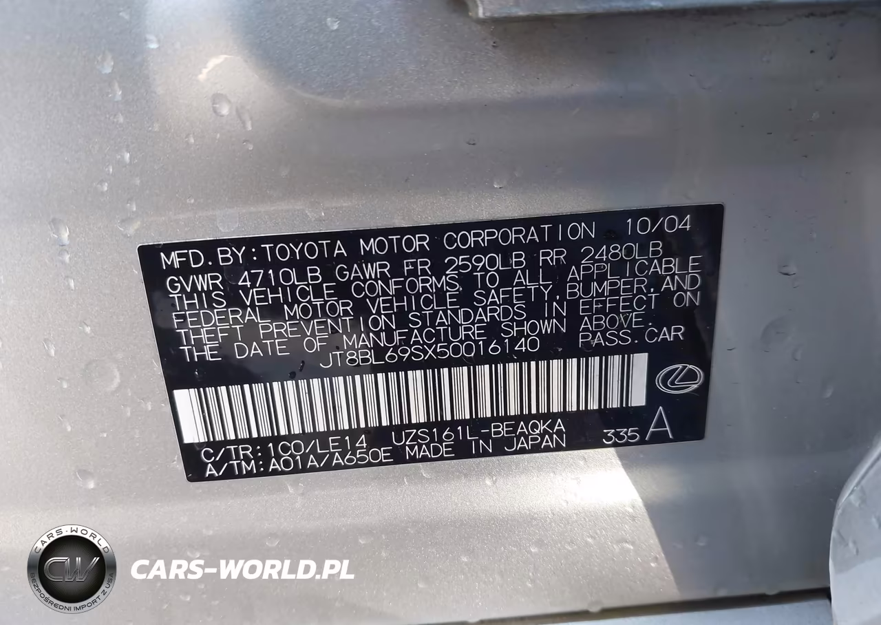 2005 Lexus Gs 430 VIN:JT8BL69SX50016140 - 9