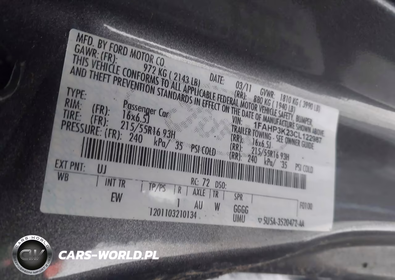 2012 Ford Focus Se VIN:1FAHP3K23CL122987 - 9