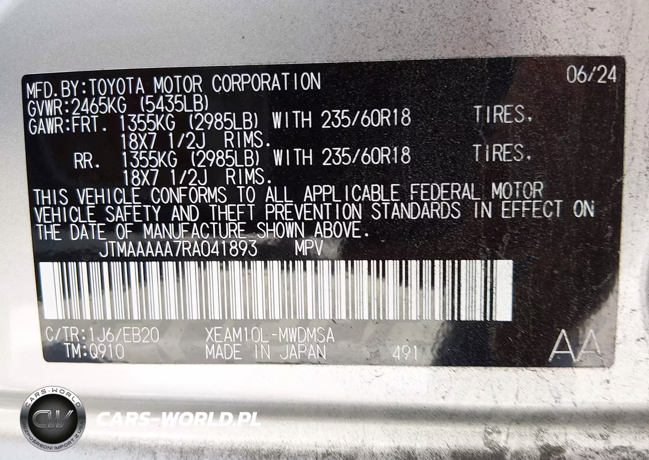 2024 Toyota Bz4X Xle VIN:JTMAAAAA7RA041893 - 9