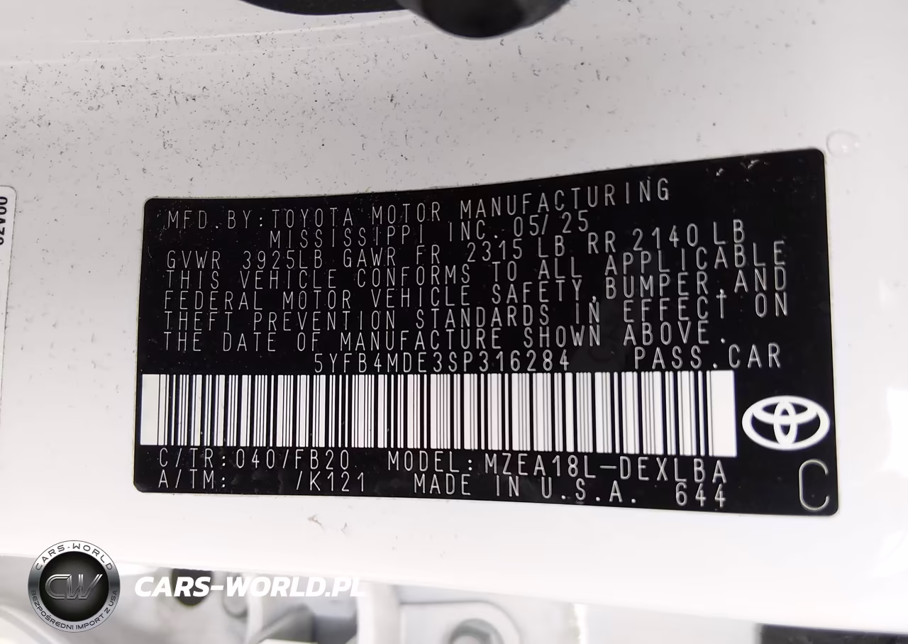 2025 Toyota Corolla Le VIN:5YFB4MDE3SP316284 - 9