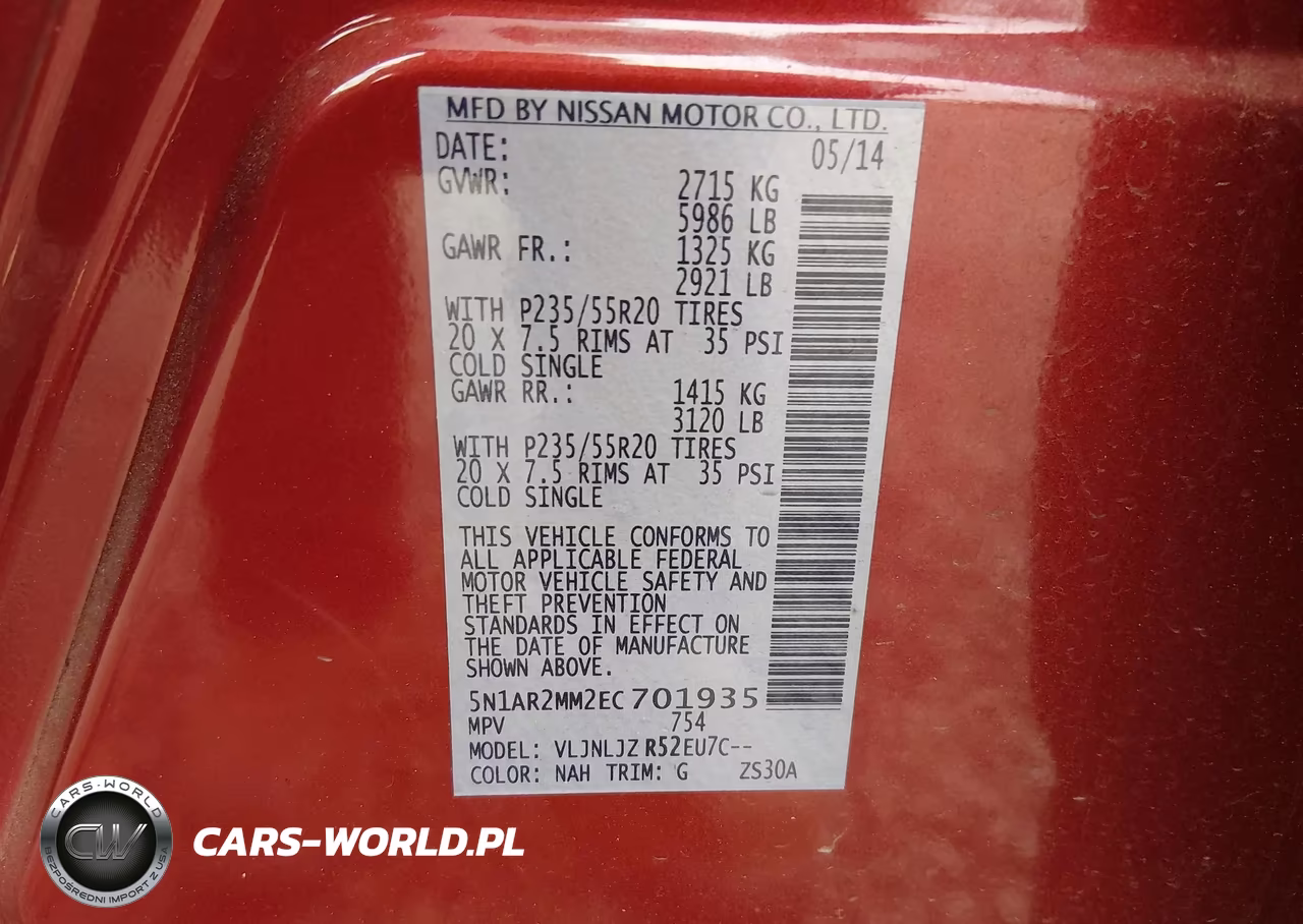2014 Nissan Pathfinder Platinum VIN:5N1AR2MM2EC701935 - 9