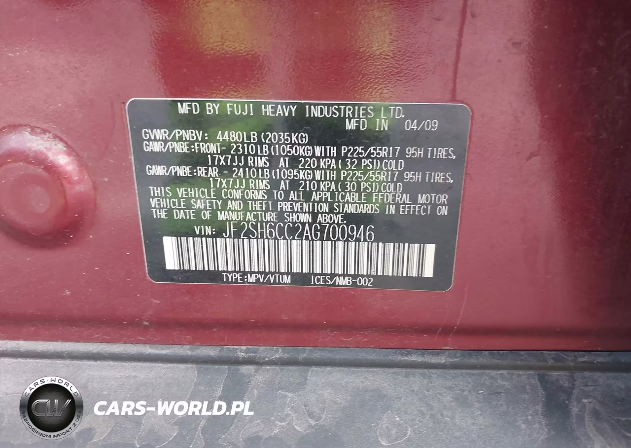 2010 Subaru Forester 2.5X Premium VIN:JF2SH6CC2AG700946 - 9
