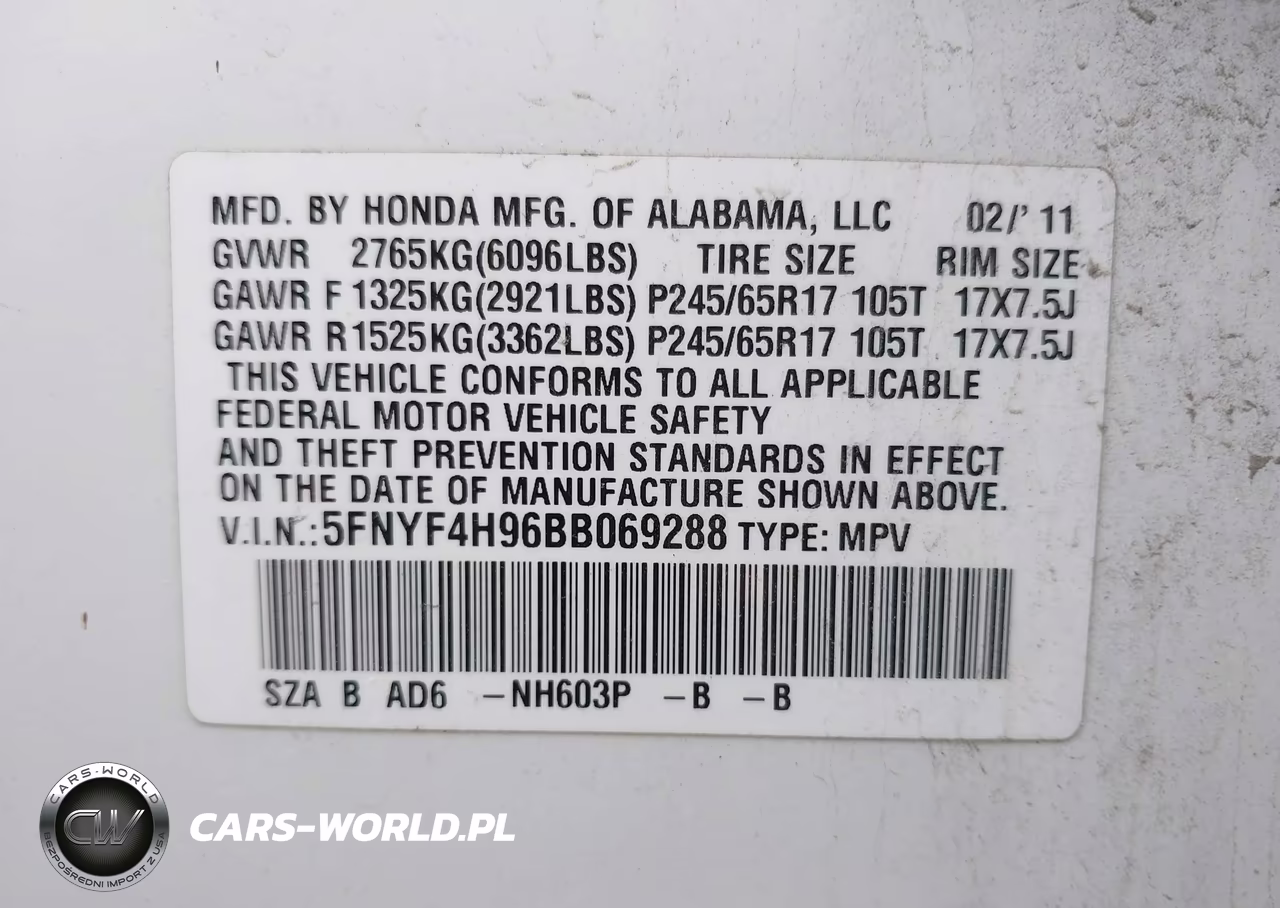 2011 Honda Pilot Touring VIN:5FNYF4H96BB069288 - 9