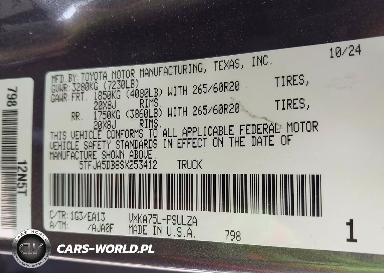 2025 Toyota Tundra Limited VIN:5TFJA5DB8SX253412 - 9