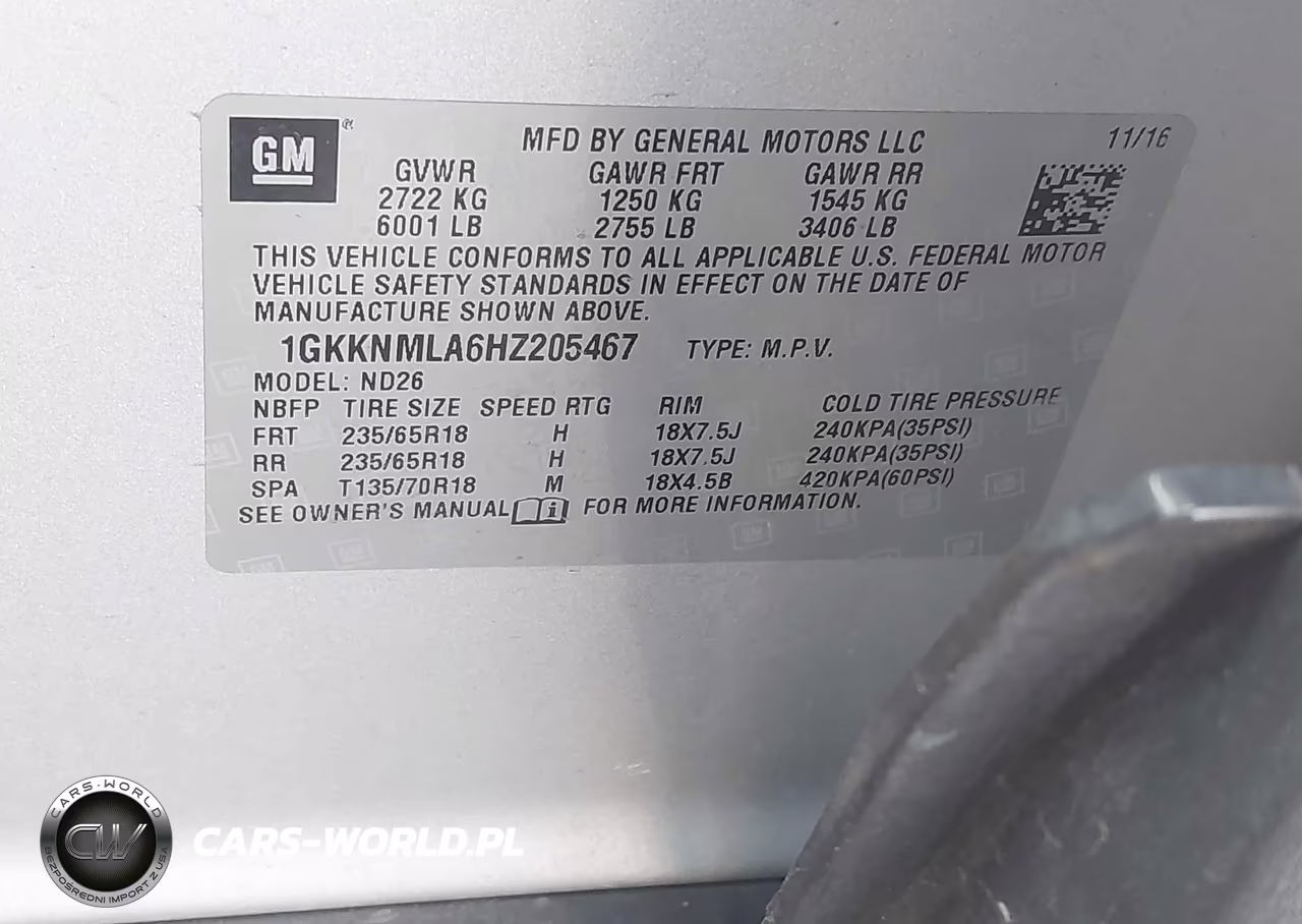 2017 GMC Acadia Slt-1 VIN:1GKKNMLA6HZ205467 - 9