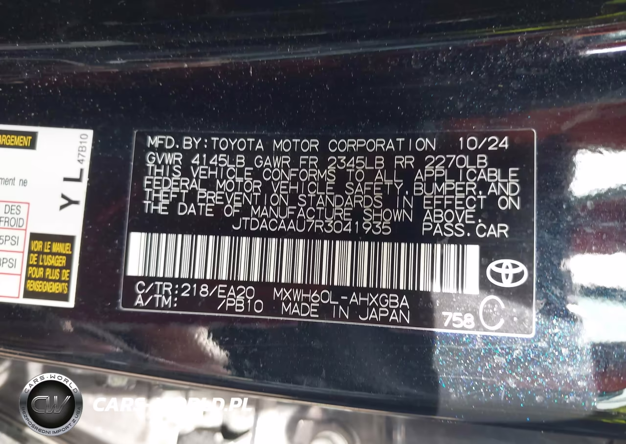 2024 Toyota Prius Xle VIN:JTDACAAU7R3041935 - 9