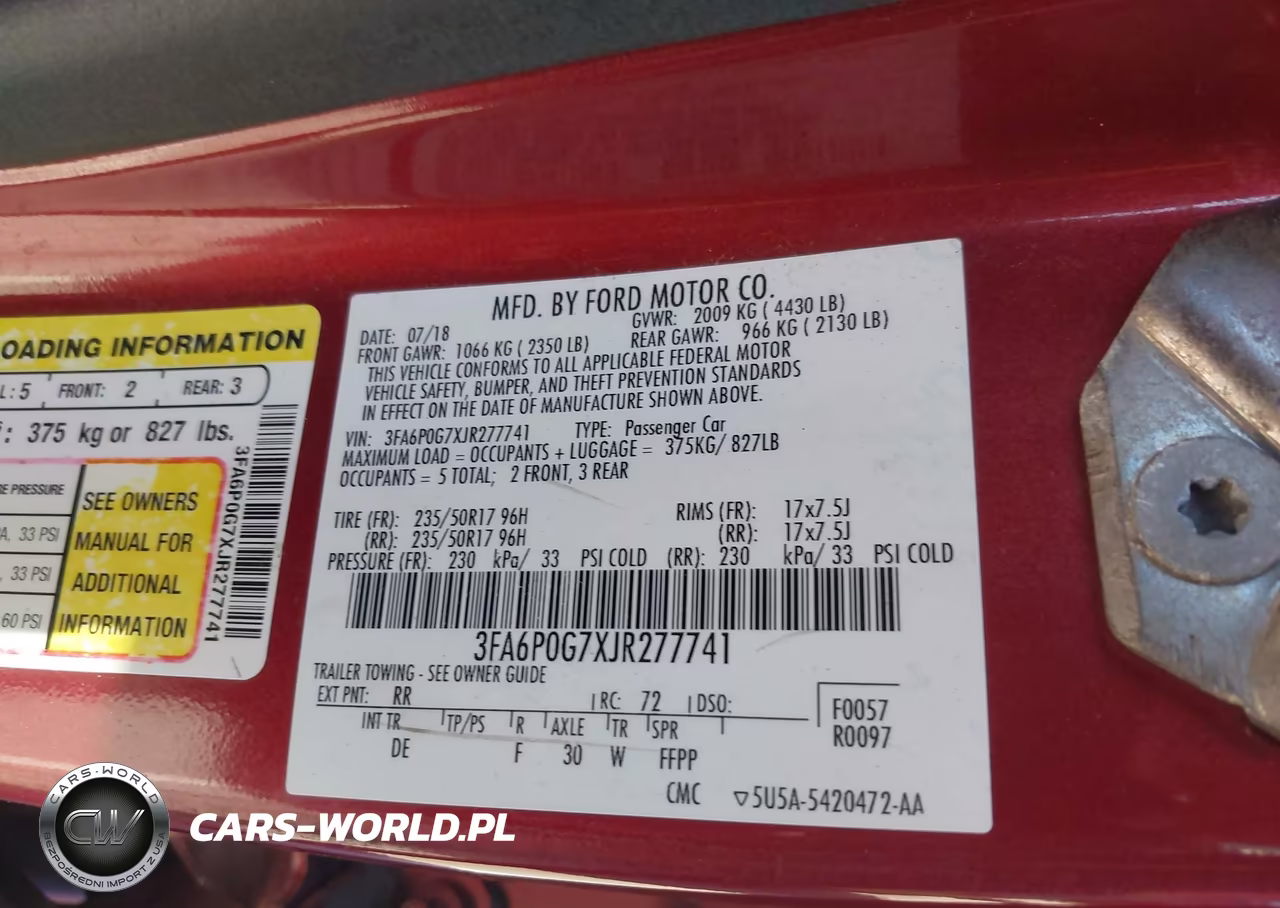 2018 Ford Fusion S VIN:3FA6P0G7XJR277741 - 9