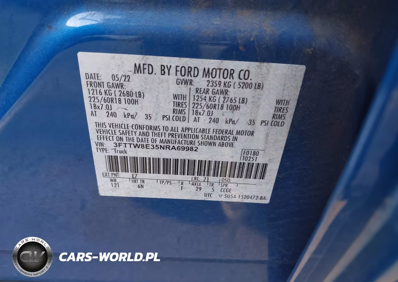 2022 Ford Maverick Lariat VIN:3FTTW8E35NRA69982 - 9