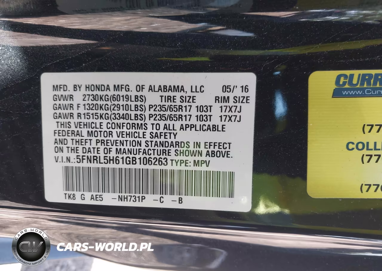 2016 Honda Odyssey Ex-L VIN:5FNRL5H61GB106263 - 9