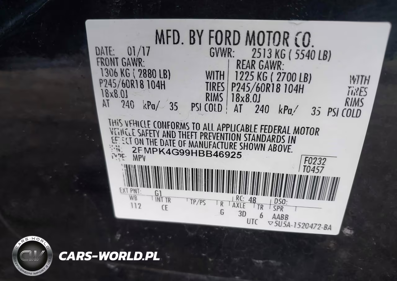 2017 Ford Edge Se VIN:2FMPK4G99HBB46925 - 9