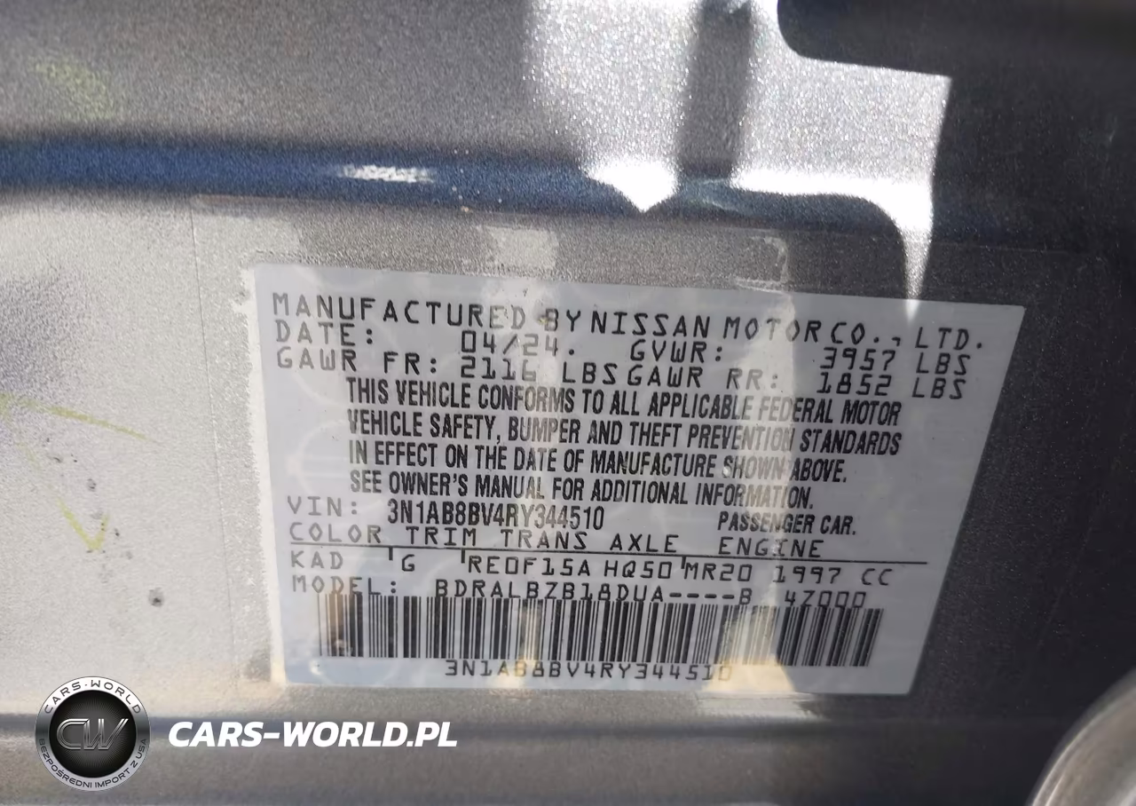2024 Nissan Sentra S Xtronic Cvt VIN:3N1AB8BV4RY344510 - 9