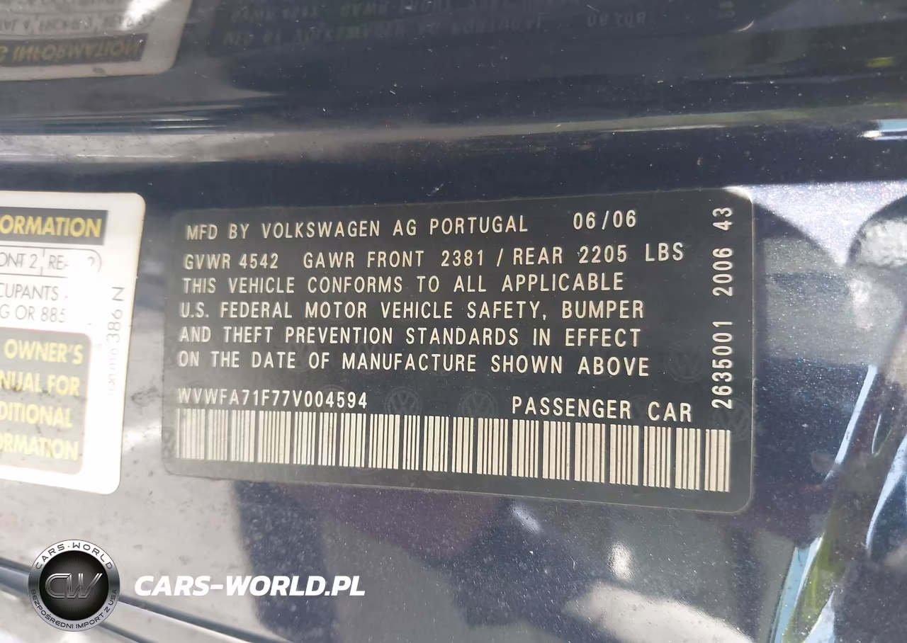 2007 Volkswagen Eos 2.0T VIN:WVWFA71F77V004594 - 9