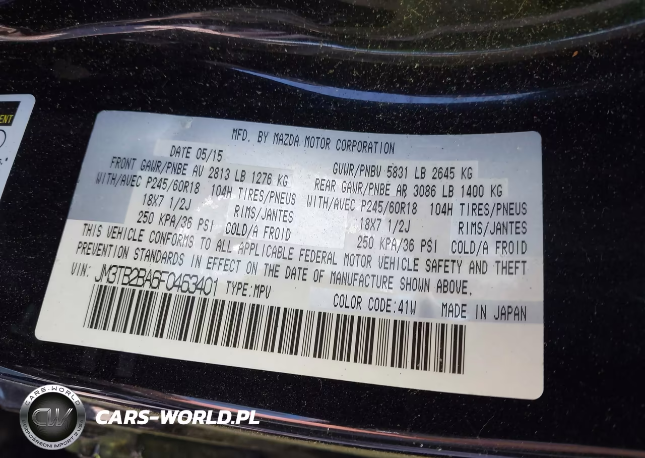2015 Mazda Cx-9 Sport VIN:JM3TB2BA6F0463401 - 9