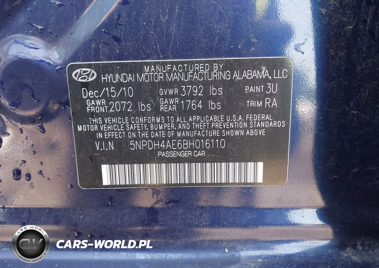 2011 Hyundai Elantra Limited VIN:5NPDH4AE6BH016110 - 9