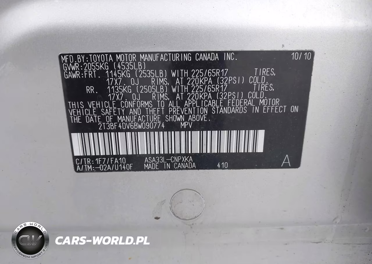2011 Toyota Rav4 VIN:2T3BF4DV6BW090774 - 9