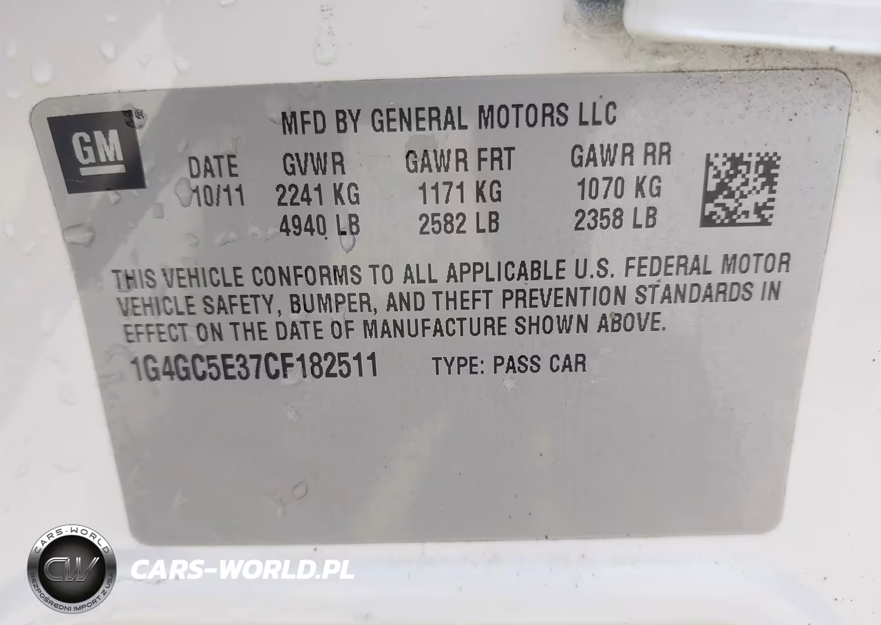 2012 Buick Lacrosse Leather Group VIN:1G4GC5E37CF182511 - 9
