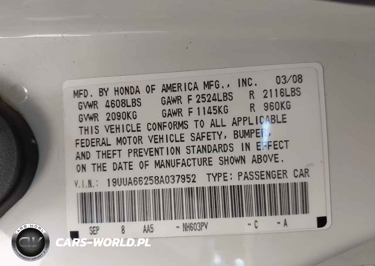 2008 Acura Tl 3.2 VIN:19UUA66258A037952 - 9