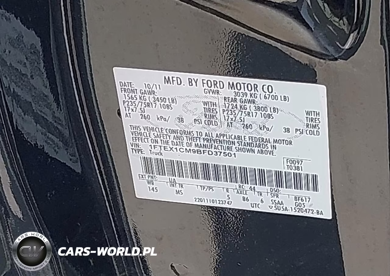 2011 Ford F-150 Xlt VIN:1FTEX1CM9BFD37501 - 9