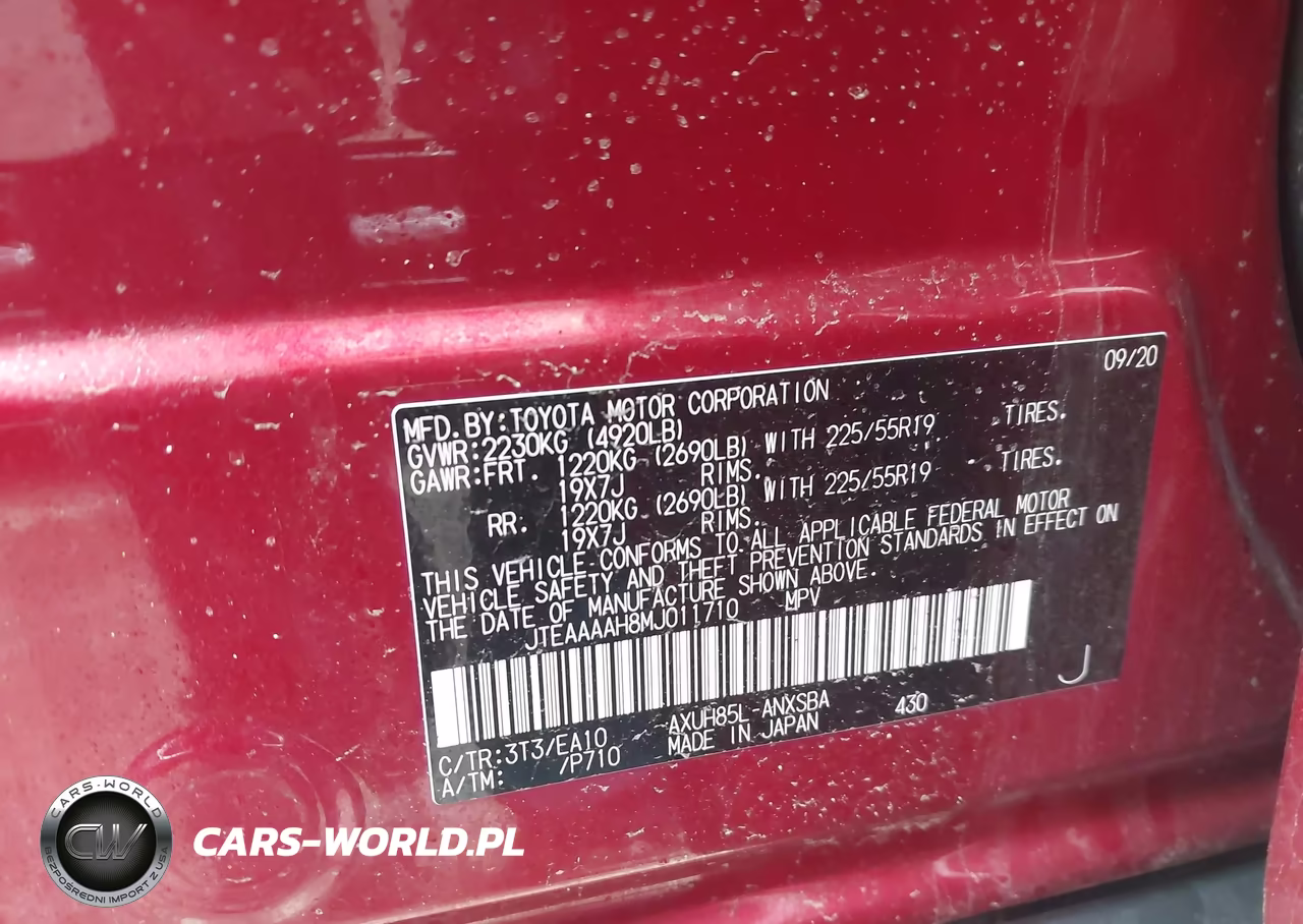 2021 Toyota Venza Limited VIN:JTEAAAAH8MJ011710 - 9