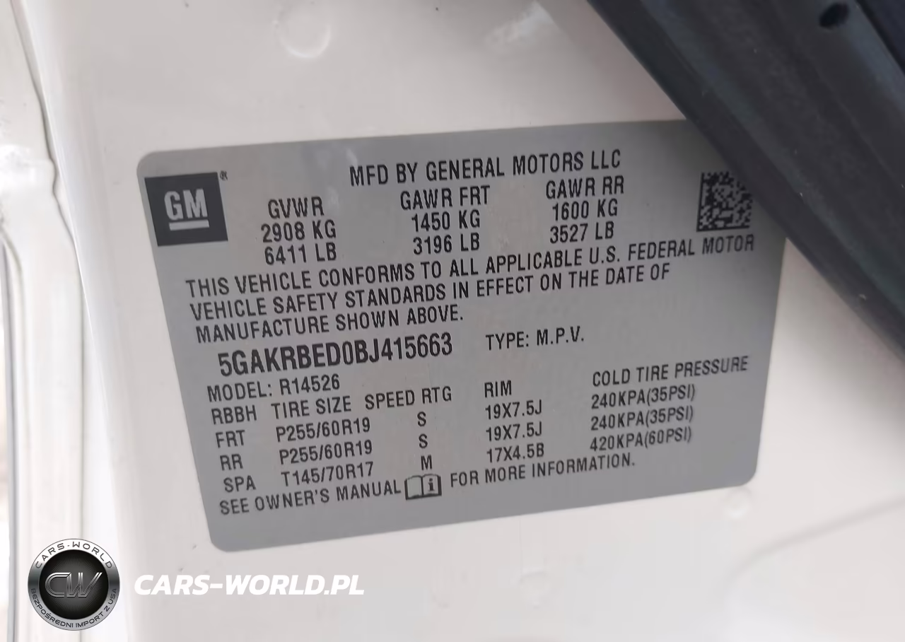 2011 Buick Enclave 1Xl VIN:5GAKRBED0BJ415663 - 9