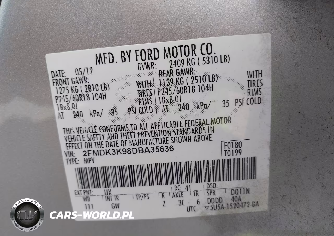2013 Ford Edge Limited VIN:2FMDK3K98DBA35636 - 9