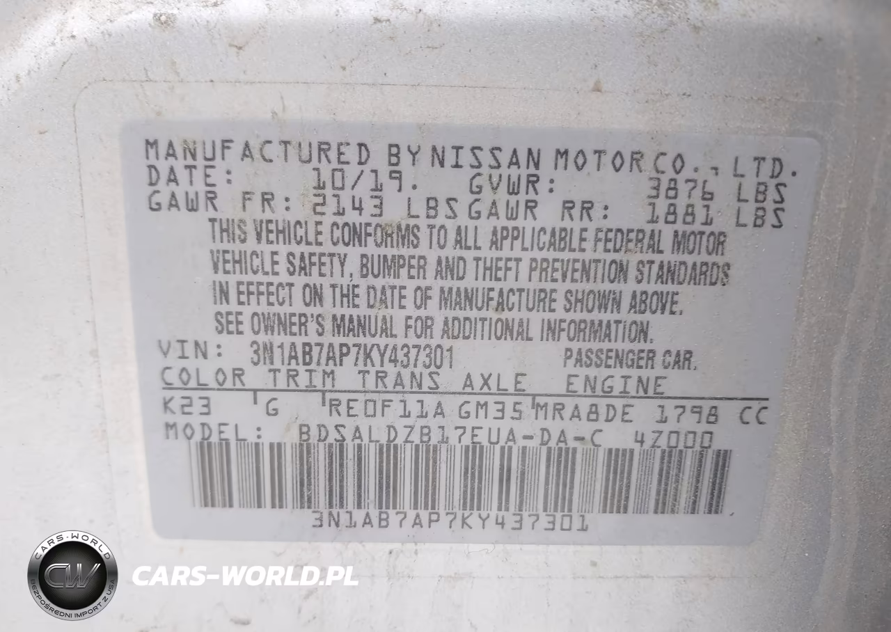2019 Nissan Sentra Sv VIN:3N1AB7AP7KY437301 - 9