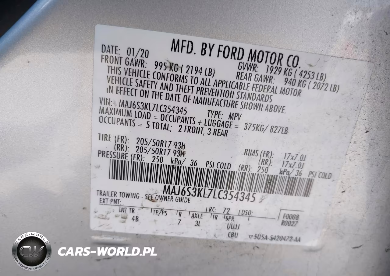 2020 Ford Ecosport Titanium VIN:MAJ6S3KL7LC354345 - 9