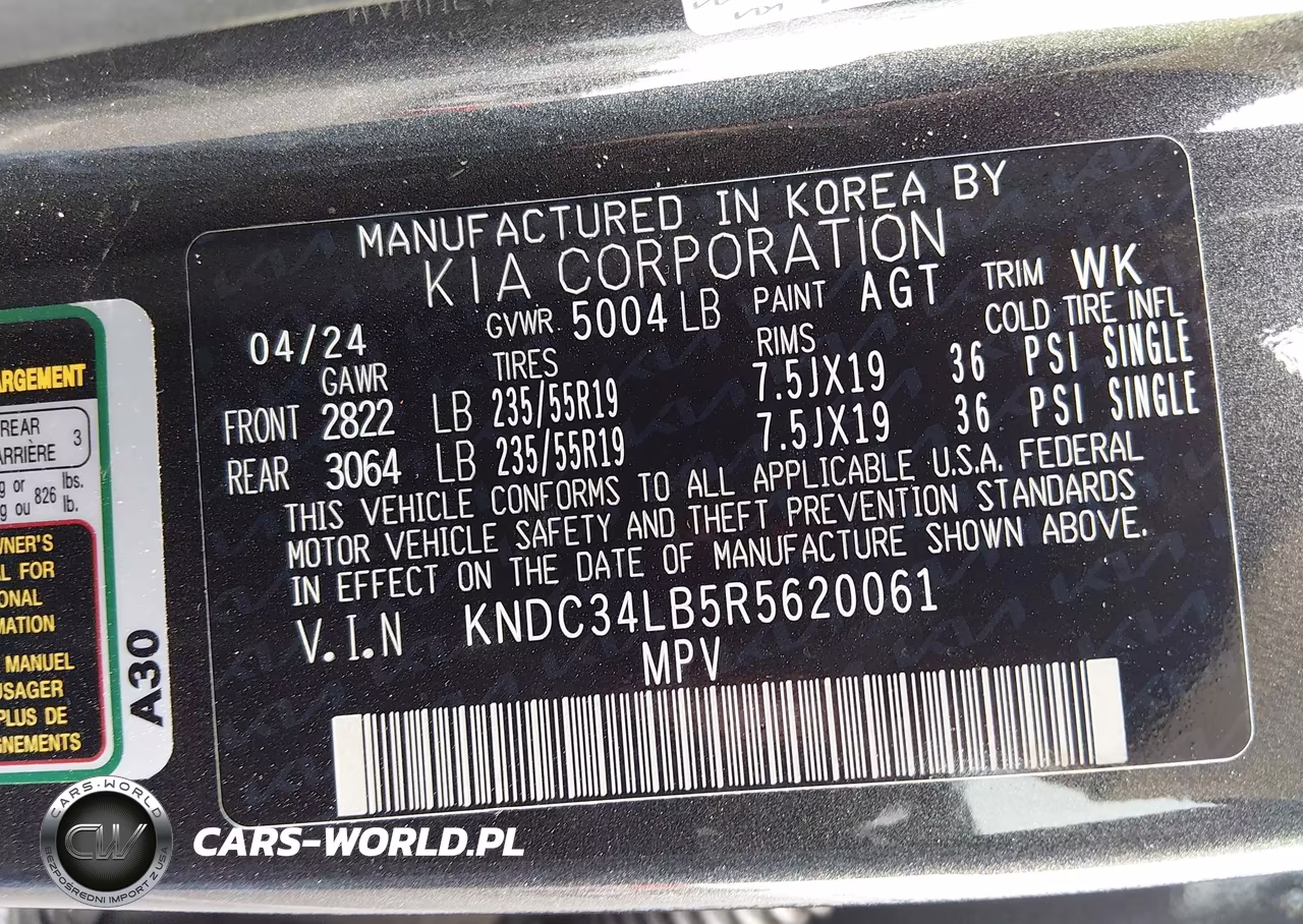 2024 Kia Ev6 Light VIN:KNDC34LB5R5620061 - 9