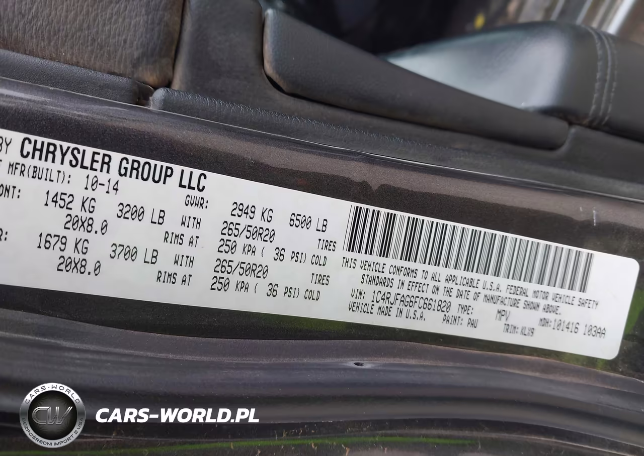 2015 Jeep Grand Cherokee Altitude VIN:1C4RJFAG6FC661820 - 9