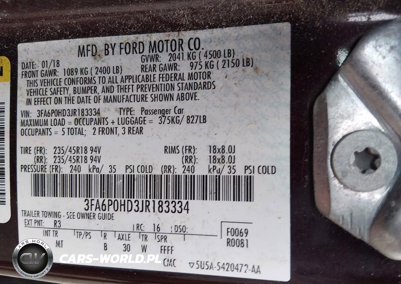 2018 Ford Fusion Se VIN:3FA6P0HD3JR183334 - 9