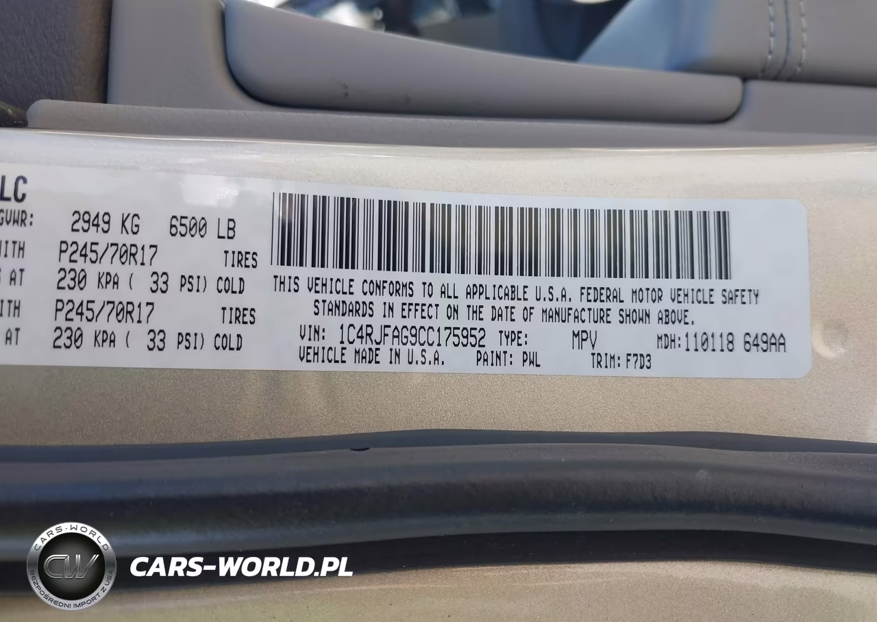 2012 Jeep Grand Cherokee Laredo VIN:1C4RJFAG9CC175952 - 9