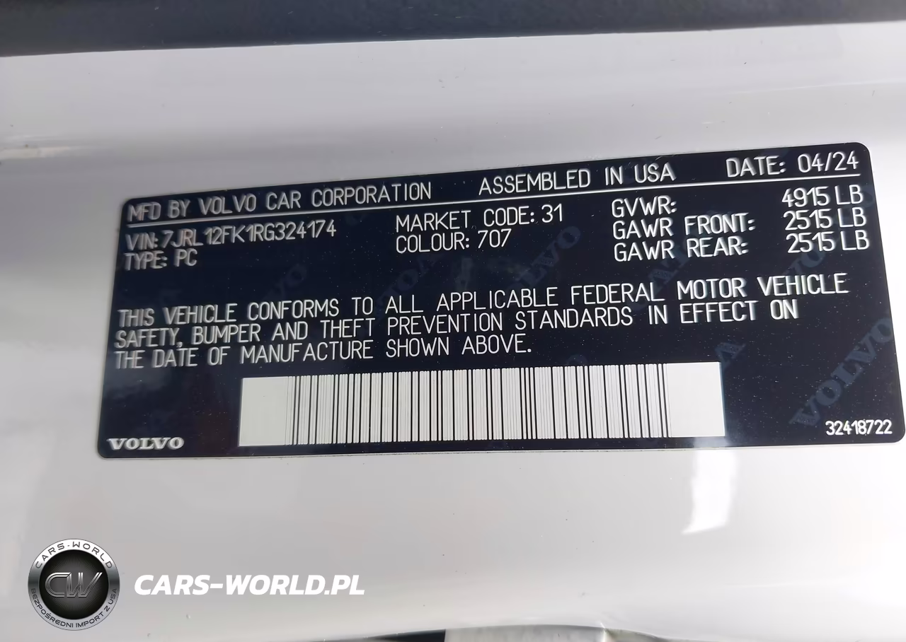 2024 Volvo S60 B5 Core Dark Theme VIN:7JRL12FK1RG324174 - 9