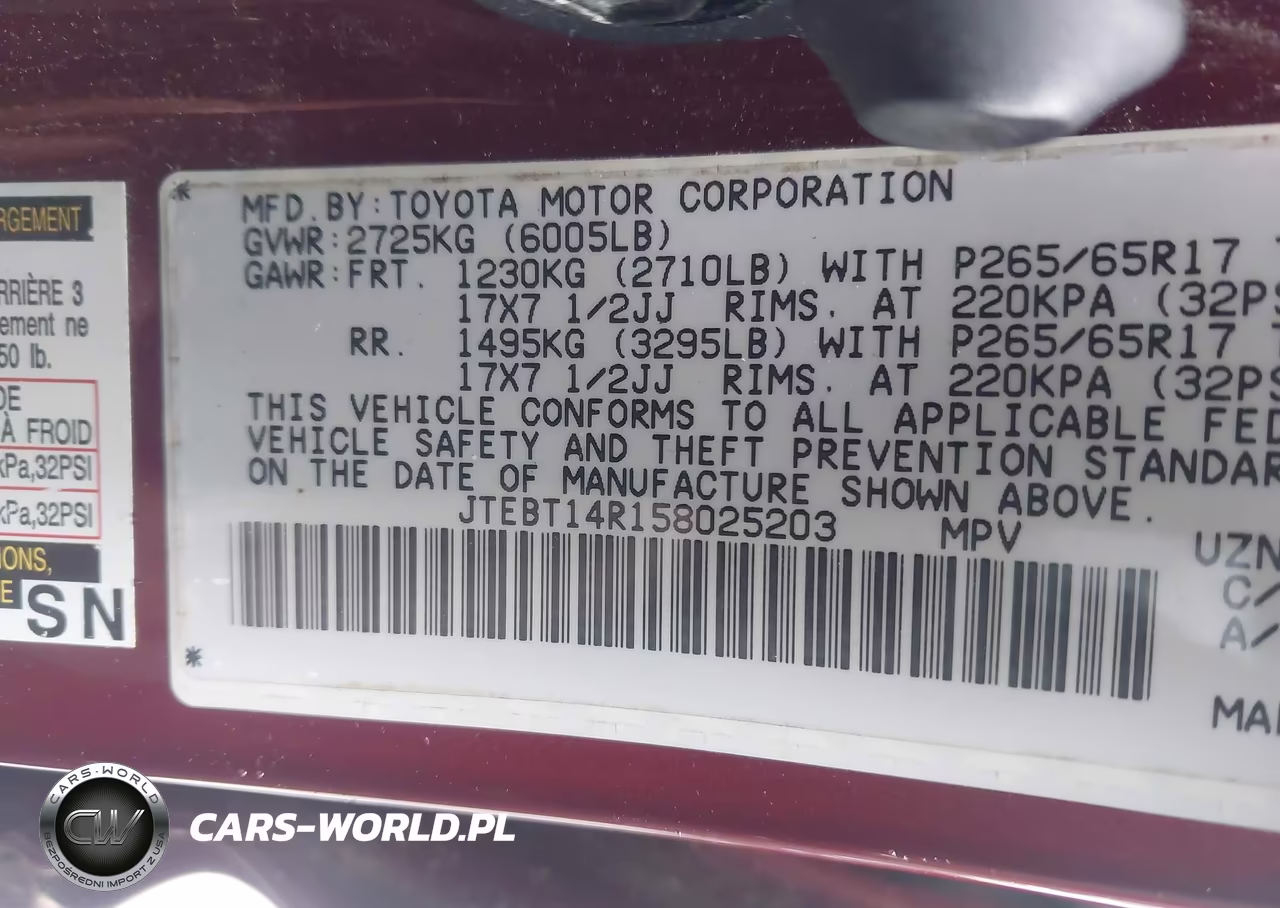 2005 Toyota 4Runner Sr5 V8 VIN:JTEBT14R158025203 - 9