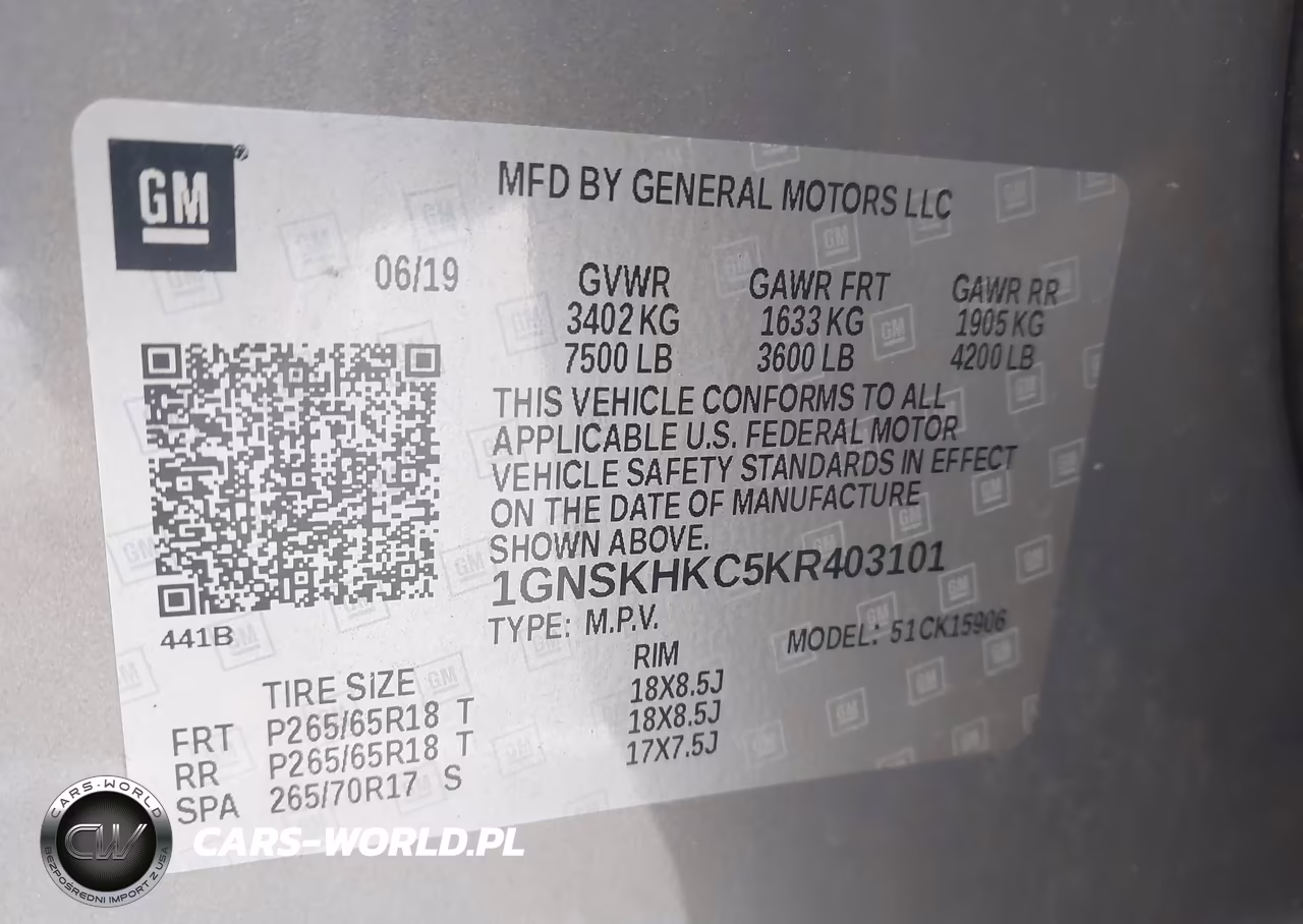 2019 Chevrolet Suburban Lt VIN:1GNSKHKC5KR403101 - 9