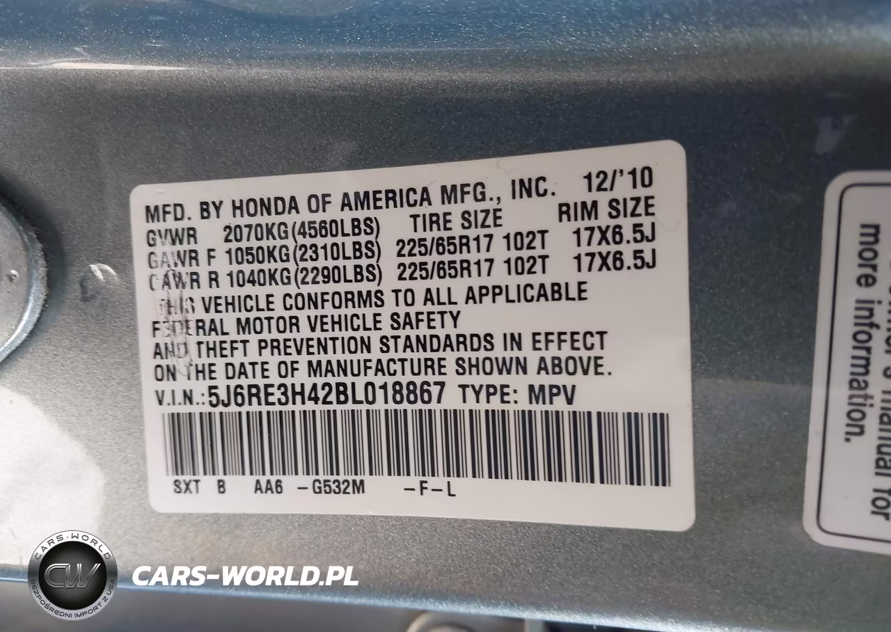 2011 Honda Cr-V Se VIN:5J6RE3H42BL018867 - 9