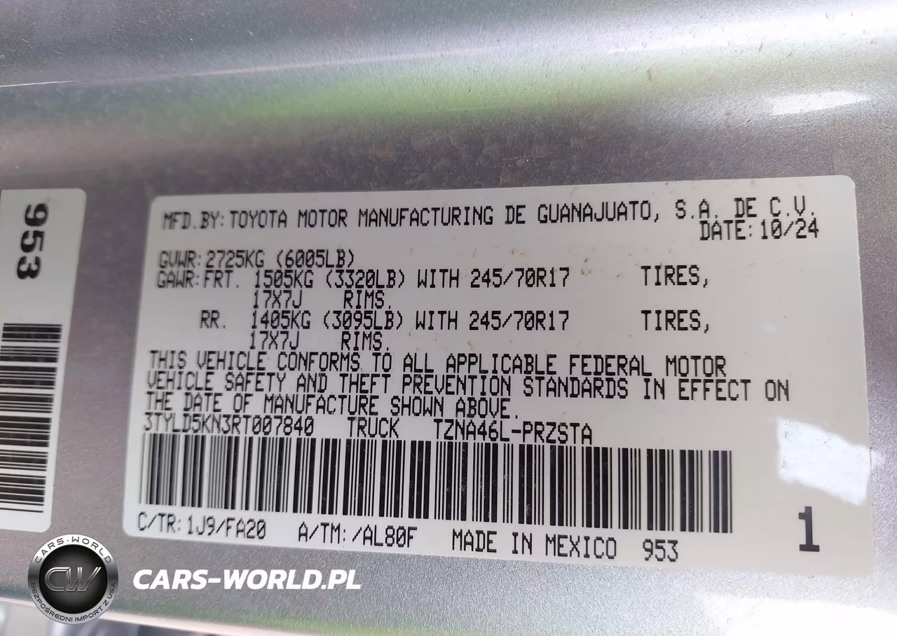 2024 Toyota Tacoma Sr VIN:3TYLD5KN3RT007840 - 9