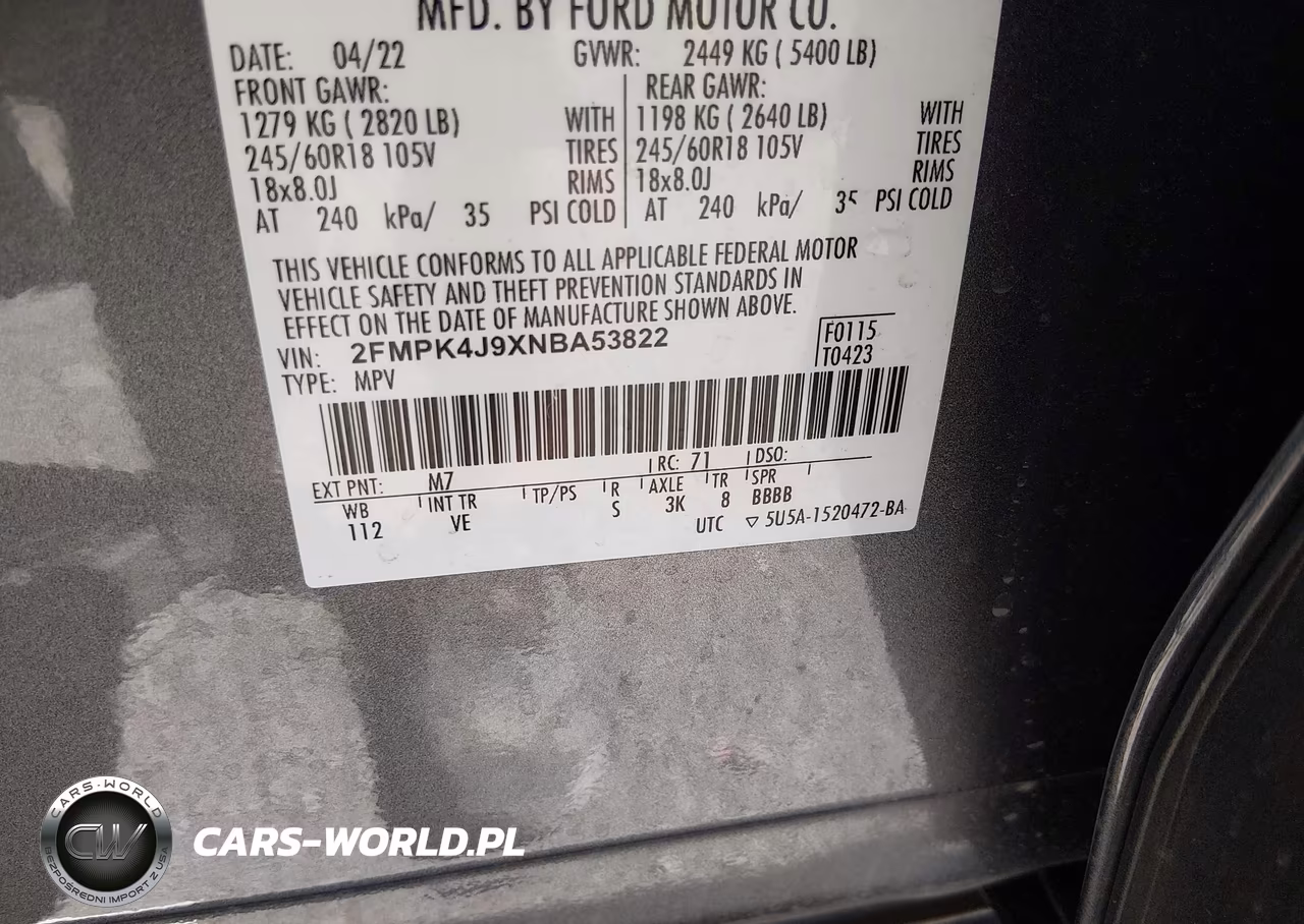2022 Ford Edge Sel VIN:2FMPK4J9XNBA53822 - 9