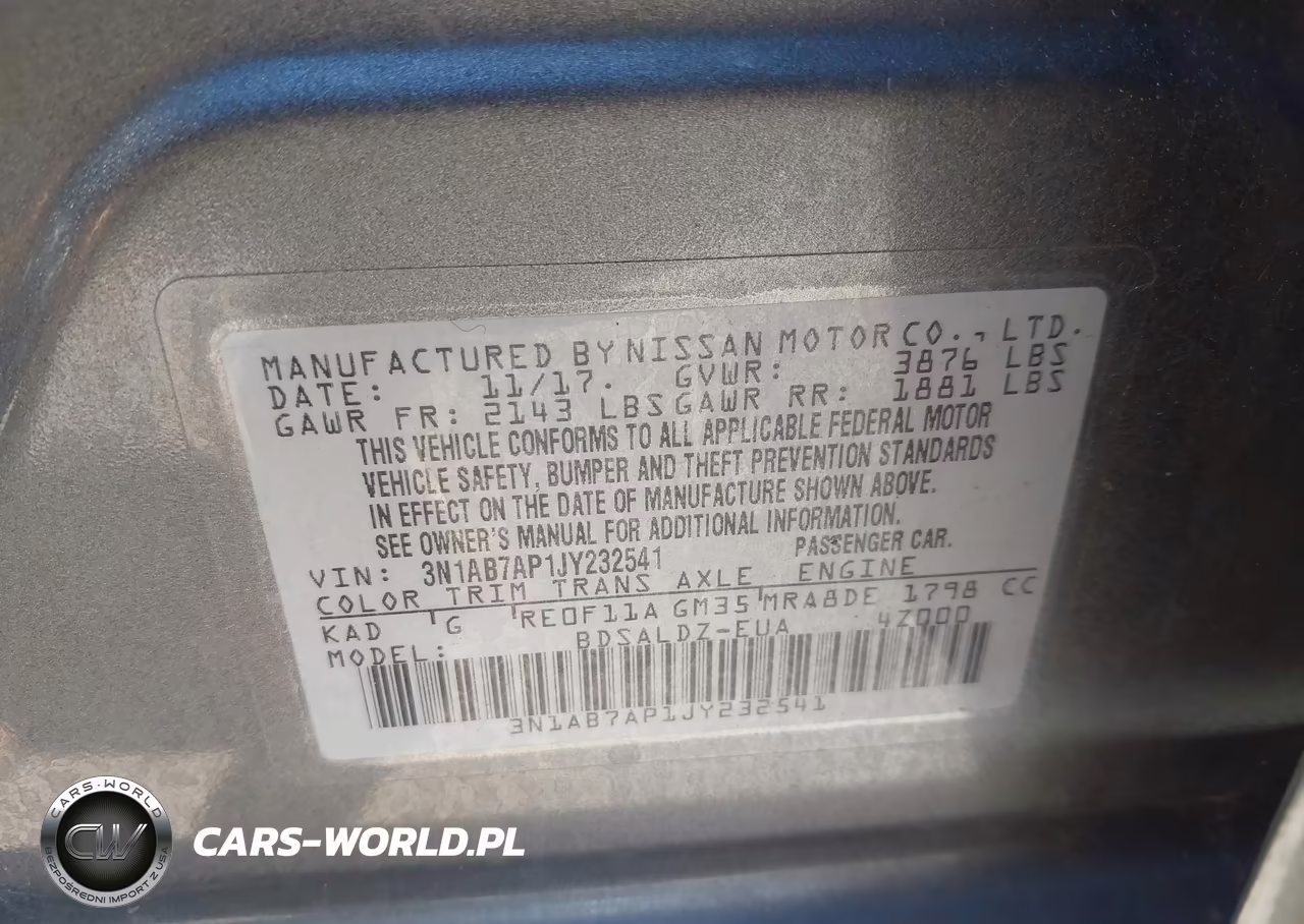 2018 Nissan Sentra Sv VIN:3N1AB7AP1JY232541 - 9
