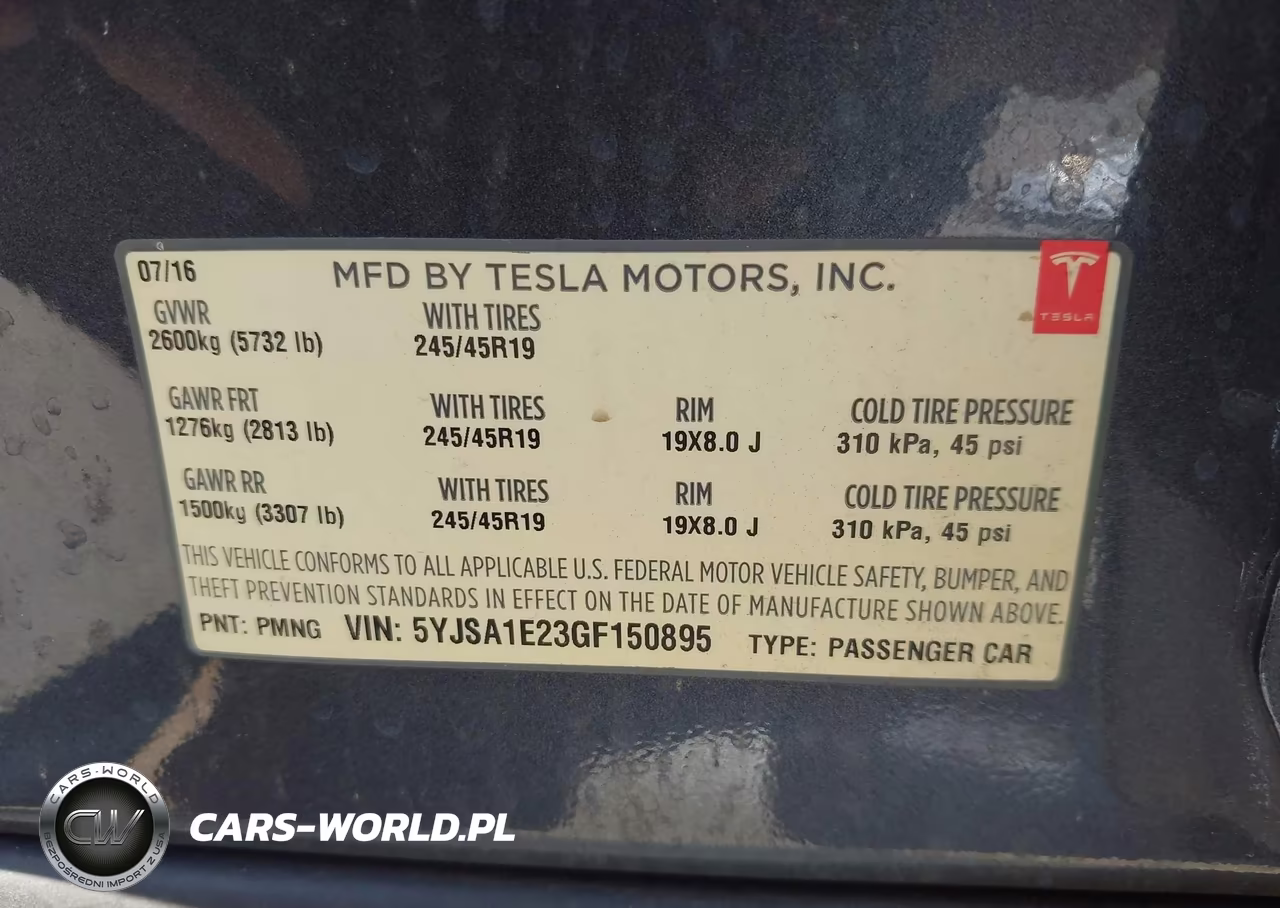 2016 Tesla Model S 60D-70D-75D-85D-90D VIN:5YJSA1E23GF150895 - 9
