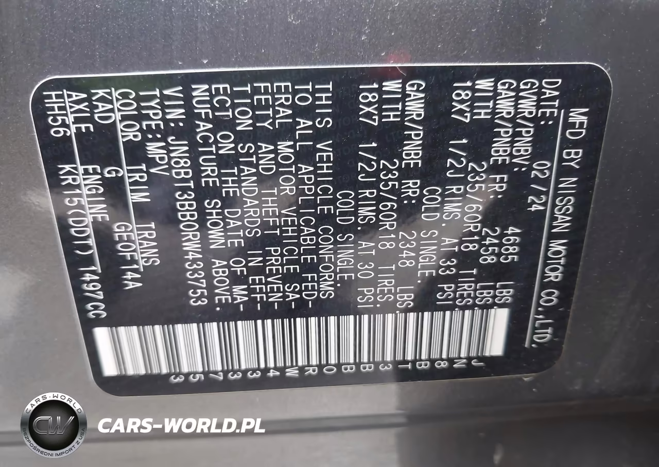 2024 Nissan Rogue Sv Intelligent Awd VIN:JN8BT3BB0RW433753 - 9